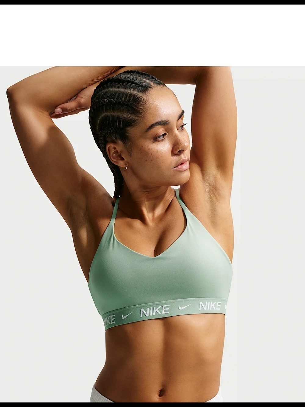 NIKE Indy Light Support Adjustable Sports Bra - Brighter Green Color - Size XL